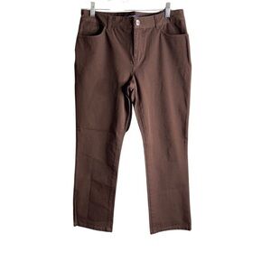 Chaps Brown women 8 Petite career/ chino Classic straight pants.